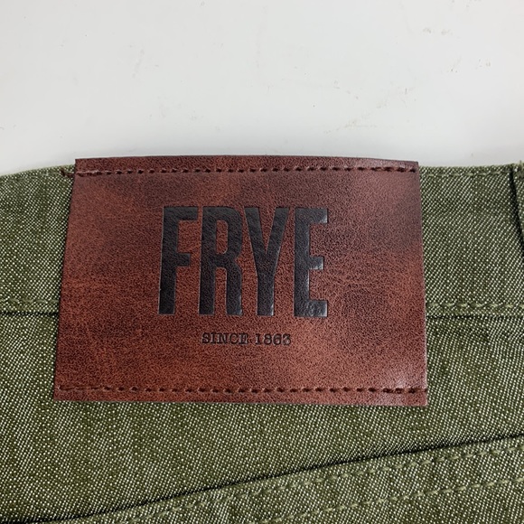 Frye Heritage Olive Green Shorts Size 12 Raw Hem Pockets Zip button up New NWT - Picture 7 of 12